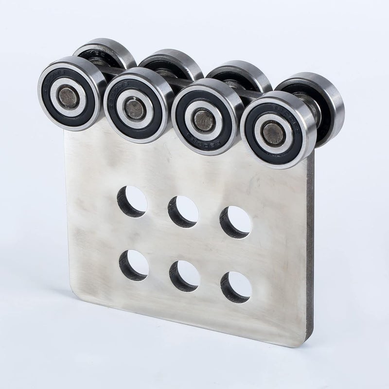 Fuperoo 8 Wheel Trolley Assembly Rollers.Bearing Trolley Assembly.Stainless Steel.The top of The Trolley has Room for Set Screws, Allowing The use of a 1-5/8" high Strut Channel - Image 5